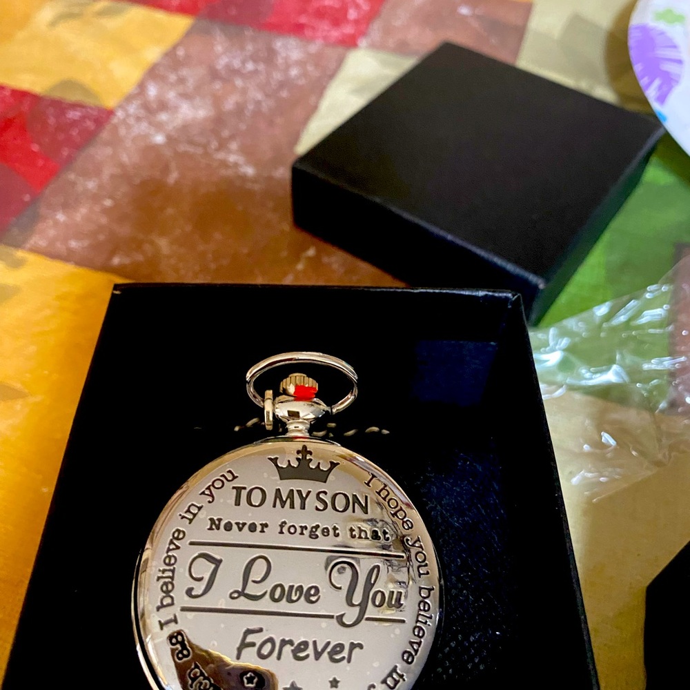 Beautiful pocket watch for men a perfect gift to his or her son.New without tags
